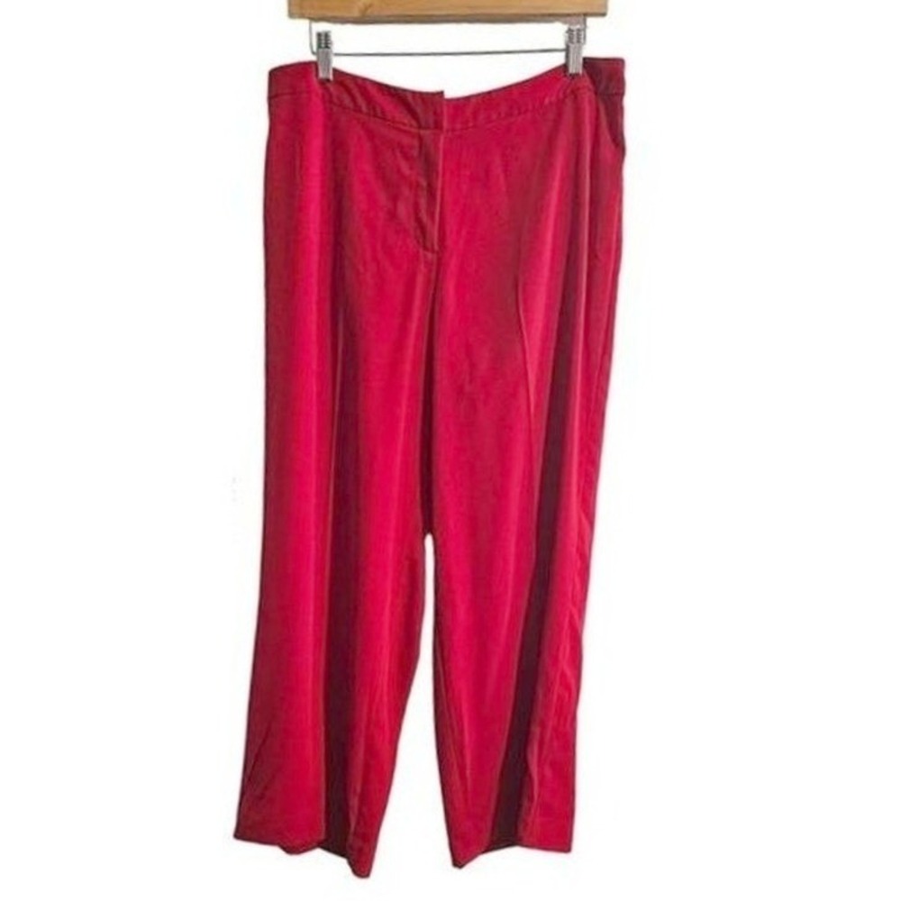 Metro style‎ wide leg Flat front Pants Size 14 Petite Red